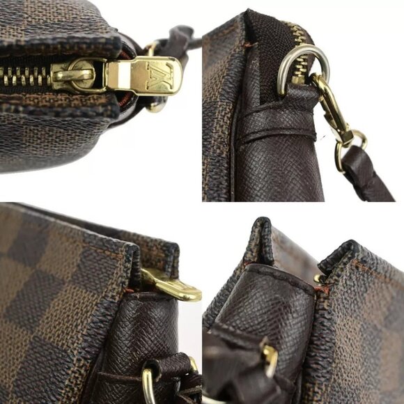 LOUIS VUITTON Trousse Makeup Hand Bag Damier Ebene Leather Brown - Picture 6 of 16
